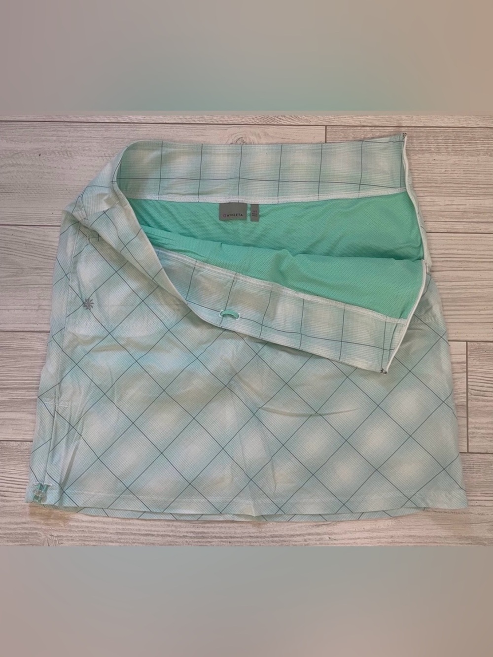 ATHLETA Tulum Plaid Skort Pickleball Tennis Golf Oudoor Travel Sz. 16T